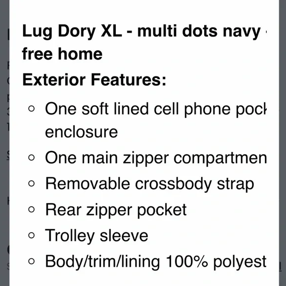 NWT Lug Dory XL in Multi dots Navy - Picture 9 of 10